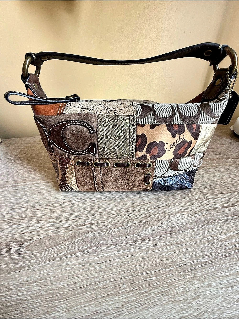 Coach Vintage Coach Signature Patchwork Pochette Shoulder Bag Patchwork Shoulder